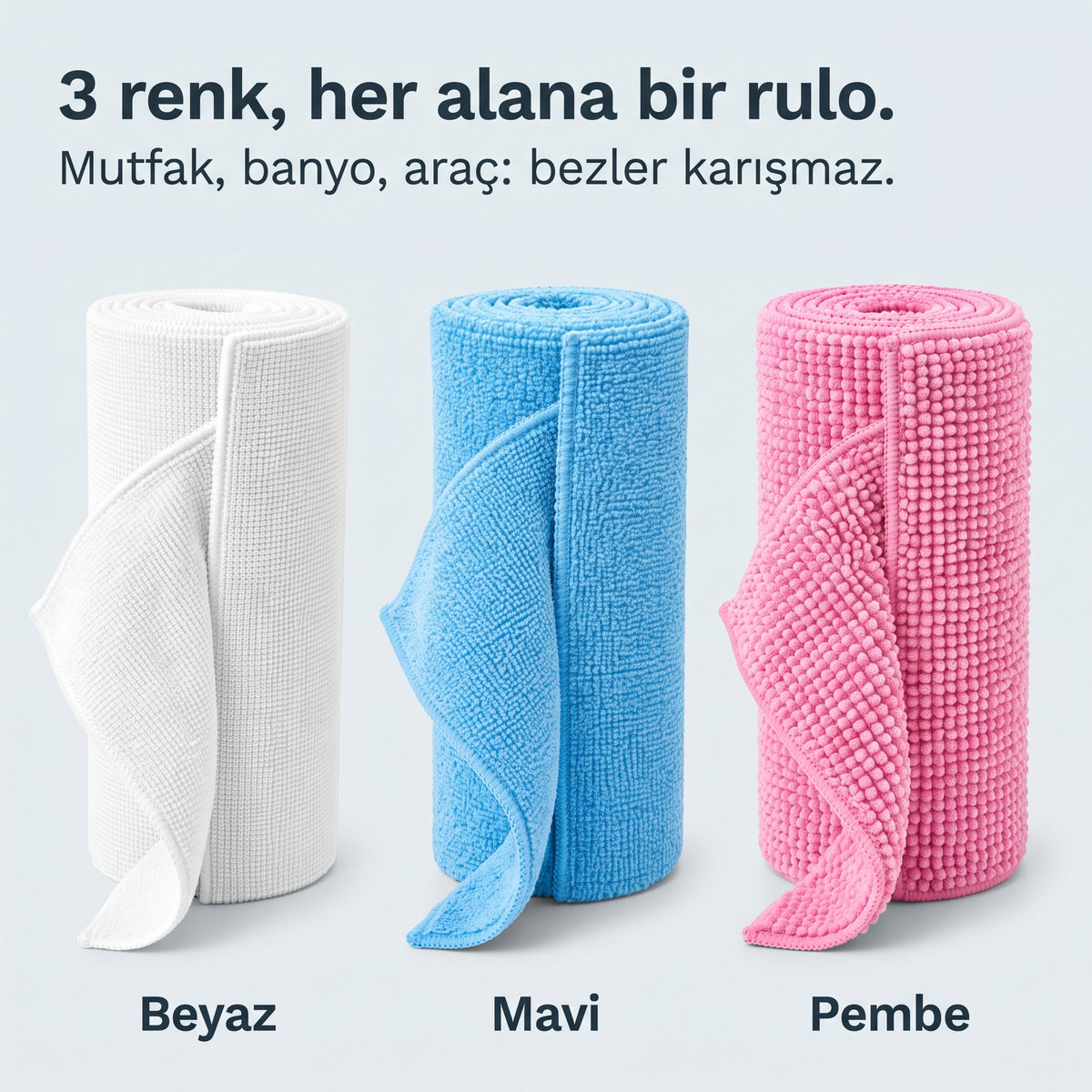 Cleanrolls™ Mikrofiber Rulo Bez – 20 Yaprak